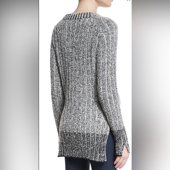 Rag & Bone Sweater Women XS Tunic Wool Blend Knit Black White Slit Chunky Knit Z - Picture 8 of 10